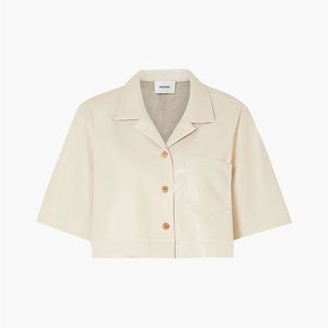 Nanushka Rhett cropped vegan leather shirt